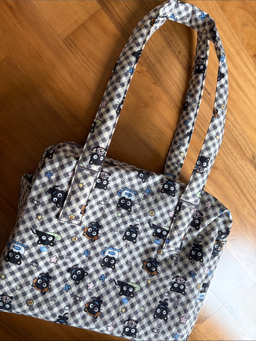 Baggu Chococat Everyday Cloud Bag Grey Gingham BAGGU SANRIO Chococat Baggu